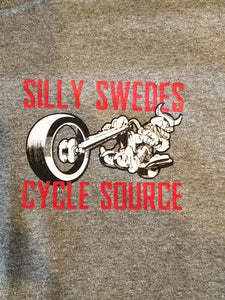 ~NEW~Silly Swedes Cycle Source Tee/ GRAY T-Shirt