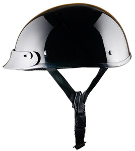 World's Smallest and Lightest DOT beanie helmet--GLOSS black--WITH PEAK